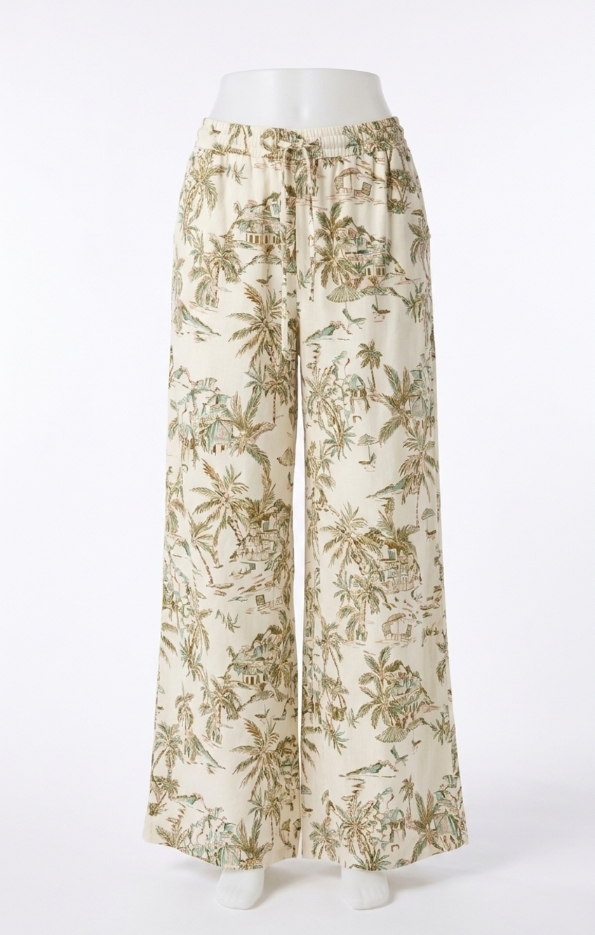NEW Z SUPPLY overlook tiki tide linen pants in island coconut